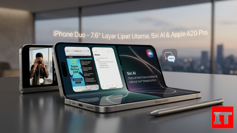 iPhone Duo Resmi: HP Lipat Pertama Apple dengan Siri AI