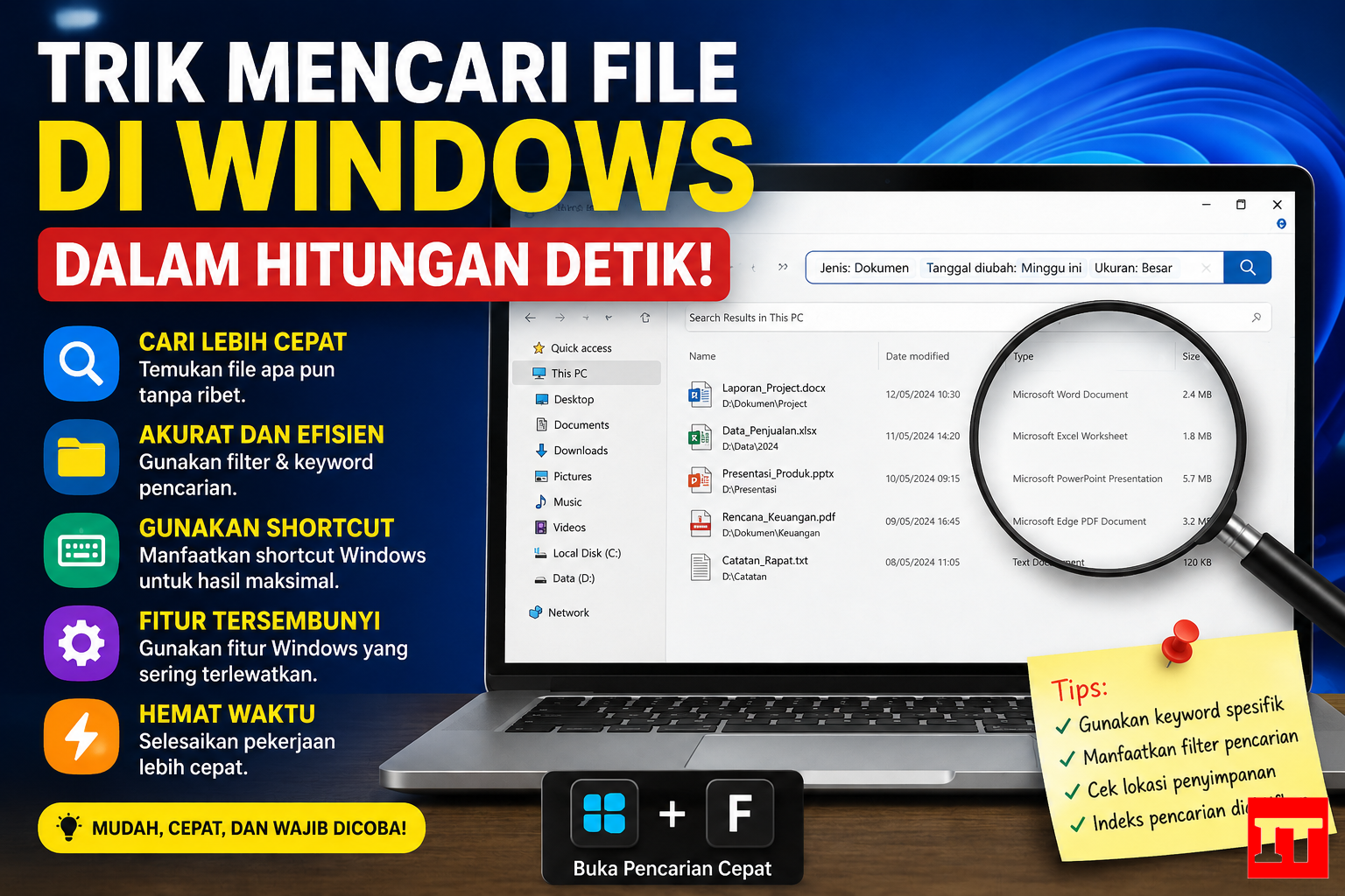 Trik Mencari File di Windows dalam Hitungan Detik, Dijamin Cepat Ketemu!