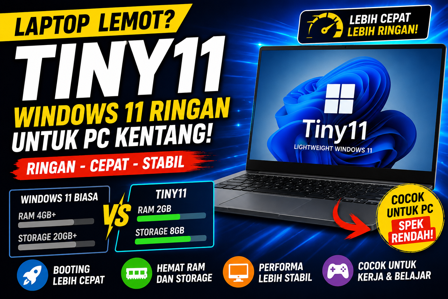 Laptop Lemot Langsung Ngebut! Tiny11 Jadi Solusi Windows 11 untuk PC Kentang